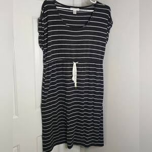 Motherhood Maternity Black and White Striped Dress